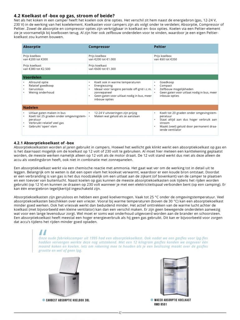 type koelkast zelfbouw camper boek