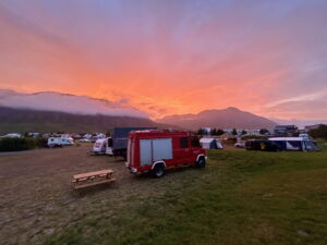 Brutus op een camping in IJsland
