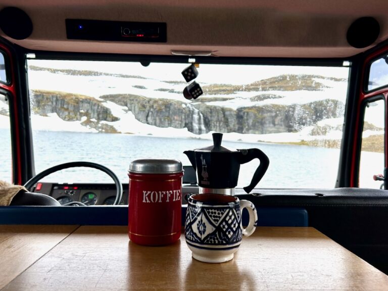 Koffie zetten in camper