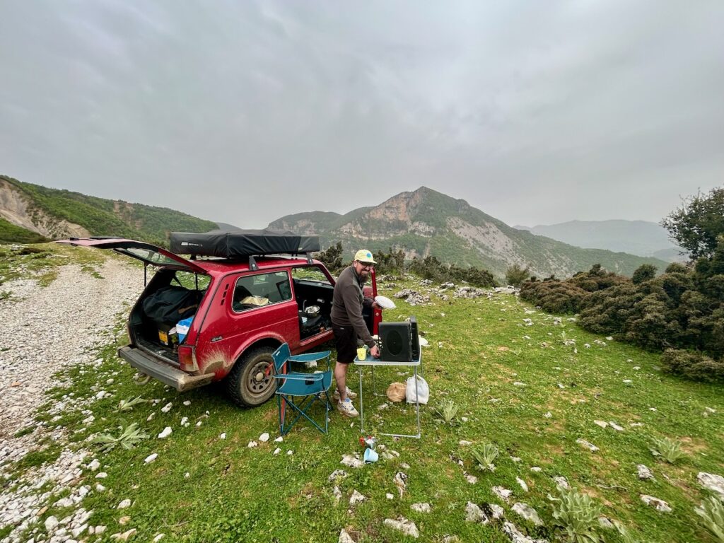 Lunchen langs een 4x4 route