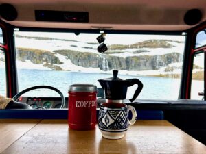 Koffie zetten in camper