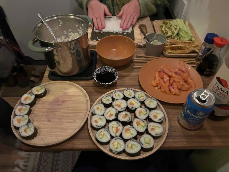sushi maken in de camper